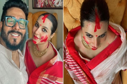 পরিবারে নতুন সদস্য, কেমন কাটছে রাজ-শুভশ্রীর দুর্গাপূজা