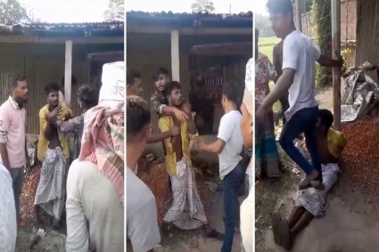 চোর সন্দেহে যুবককে খুঁটির সঙ্গে বেঁধে নির্যাতন