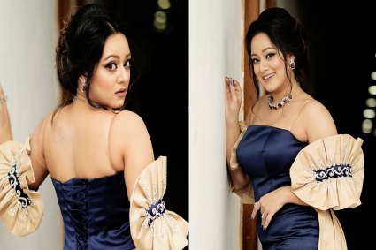 নীল-সোনালী গাউনে মোহনীয় দীঘি, মুগ্ধ ভক্তরা