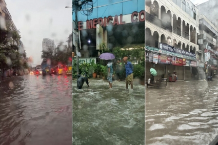 রাত থেকে বৃষ্টি, ঢাকার বিভিন্ন এলাকায় জলাবদ্ধতা