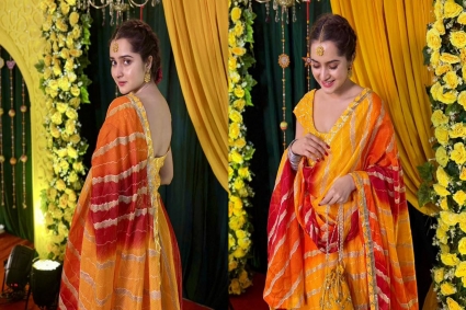 হলুদের সাজে কেয়া পায়েল