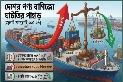 কমছে রপ্তানি, বাড়ছে বাণিজ্য ঘাটতির চাপ