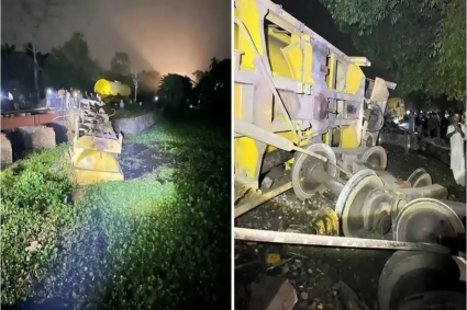 তেলবাহী ট্রেন লাইনচ্যুত, সিলেটের সঙ্গে সারাদেশের রেল যোগাযোগ বন্ধ