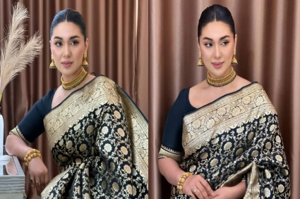 শাড়ি-গয়নায় অপুর আভিজাত্য