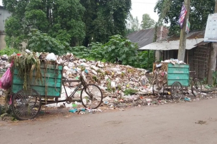 নির্দিষ্ট বর্জ্য ব্যবস্থাপনার অভাবে জলঢাকাজুড়ে ময়লার স্তূপ