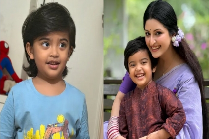এআই ছাড়াই ছেলেকে ‘নাইনটিস হিরো’ লুকে আনলেন পরীমনি