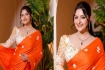 কমলা শাড়িতে মোহনীয় পরীমনি